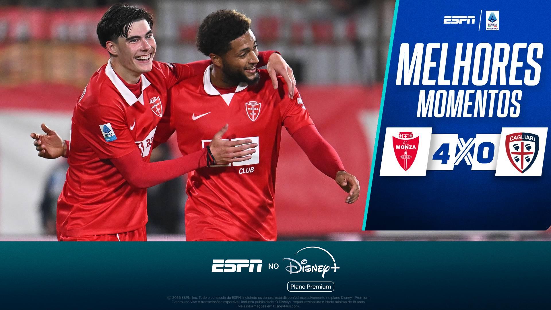 Monza atropela Cagliari e se afasta da zona de rebaixamento no Campeonato Italiano; VEJA