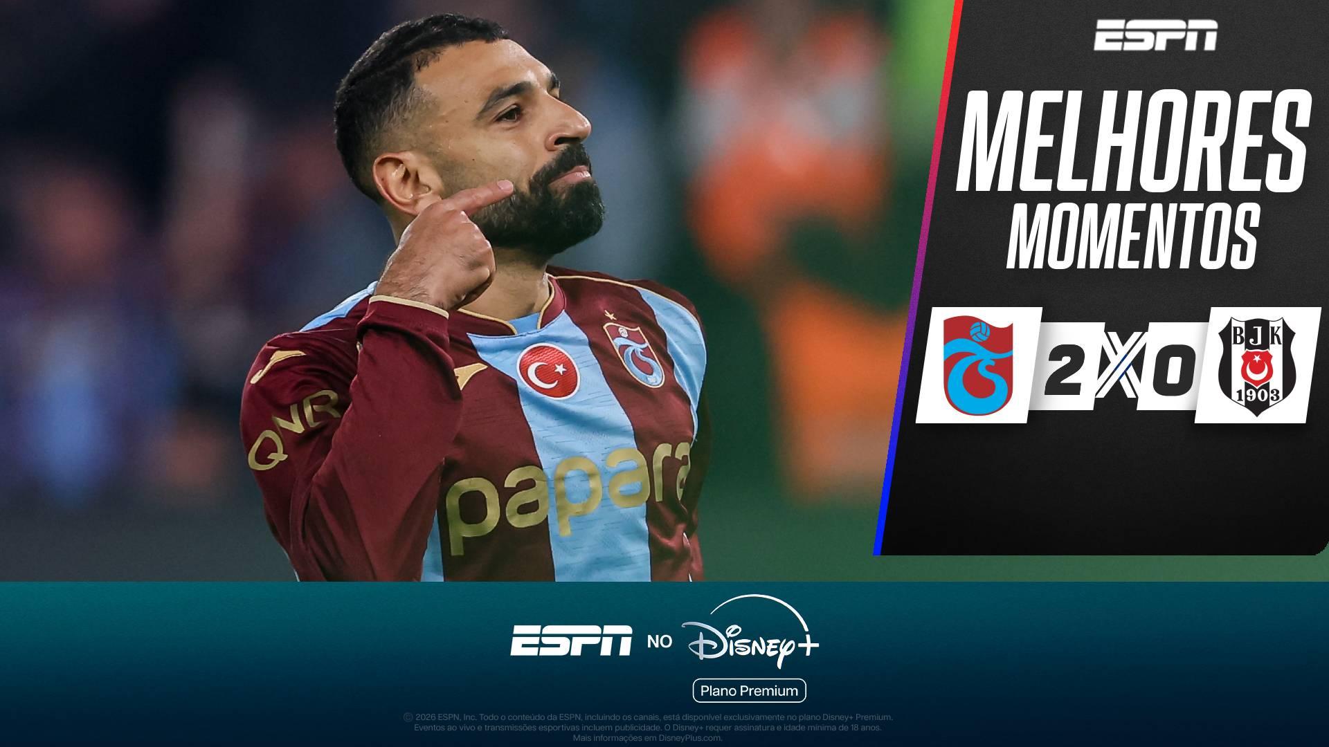 Salah brilha e comanda vitória do Trabzonspor em clássico contra o Besiktas; VEJA como foi