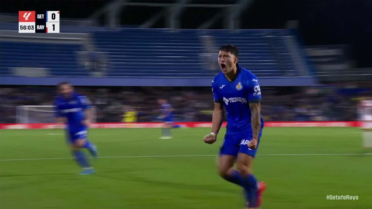¡Un gol a la uruguaya! Satriano festejó el 1-1 ante Rayo Vallecano