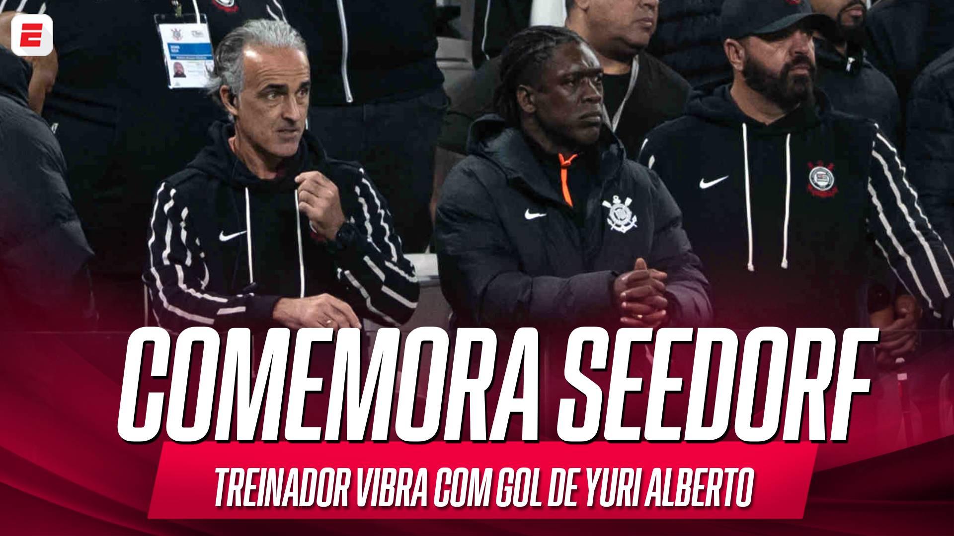 VEJA a reação de Seedorf ao gol de Yuri Alberto contra o Vitória