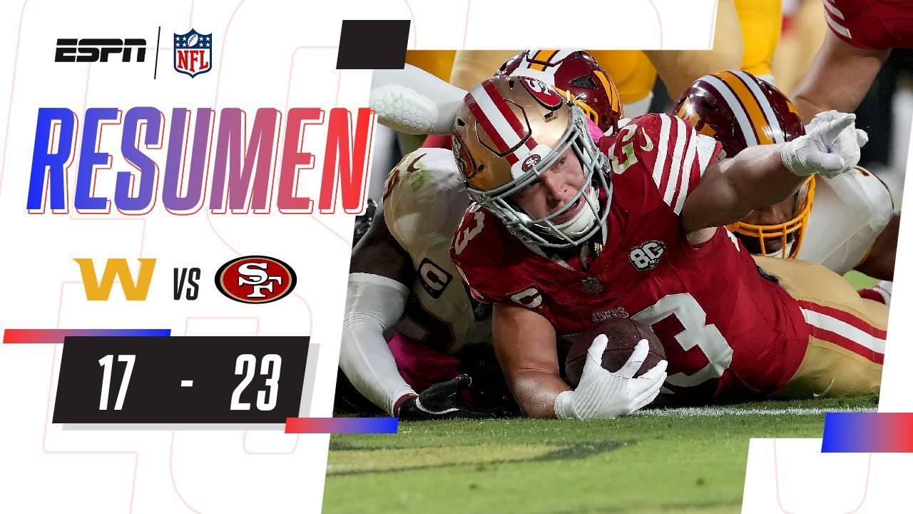 49ers defienden su invicto en costosa victoria sobre Commanders en MNF | NFL | Resumen