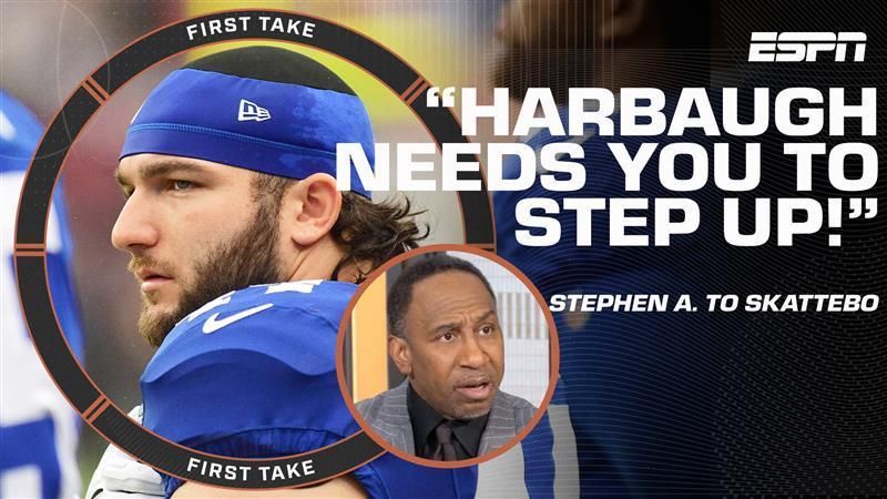 Stephen A. reacts to John Harbaugh not playing Cam Skattebo vs. Saints