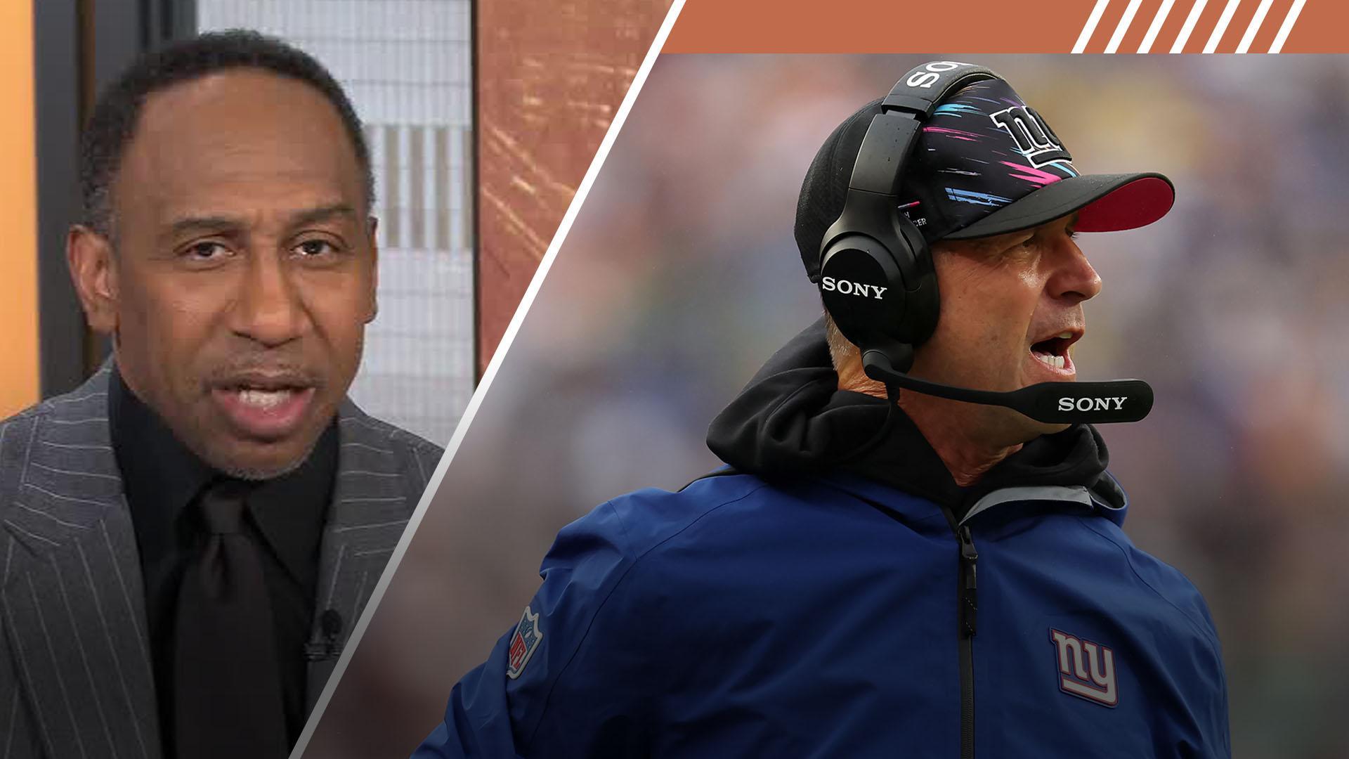 Stephen A. sounds off on John Harbaugh over Cam Skattebo comments