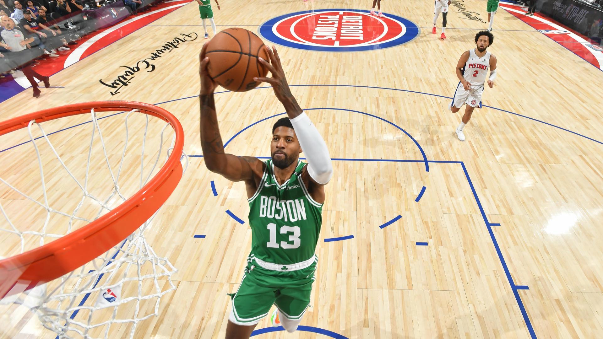 NBA season tips off with Pistons rallying to beat Celtics 121-113, spoiling Paul George's debut