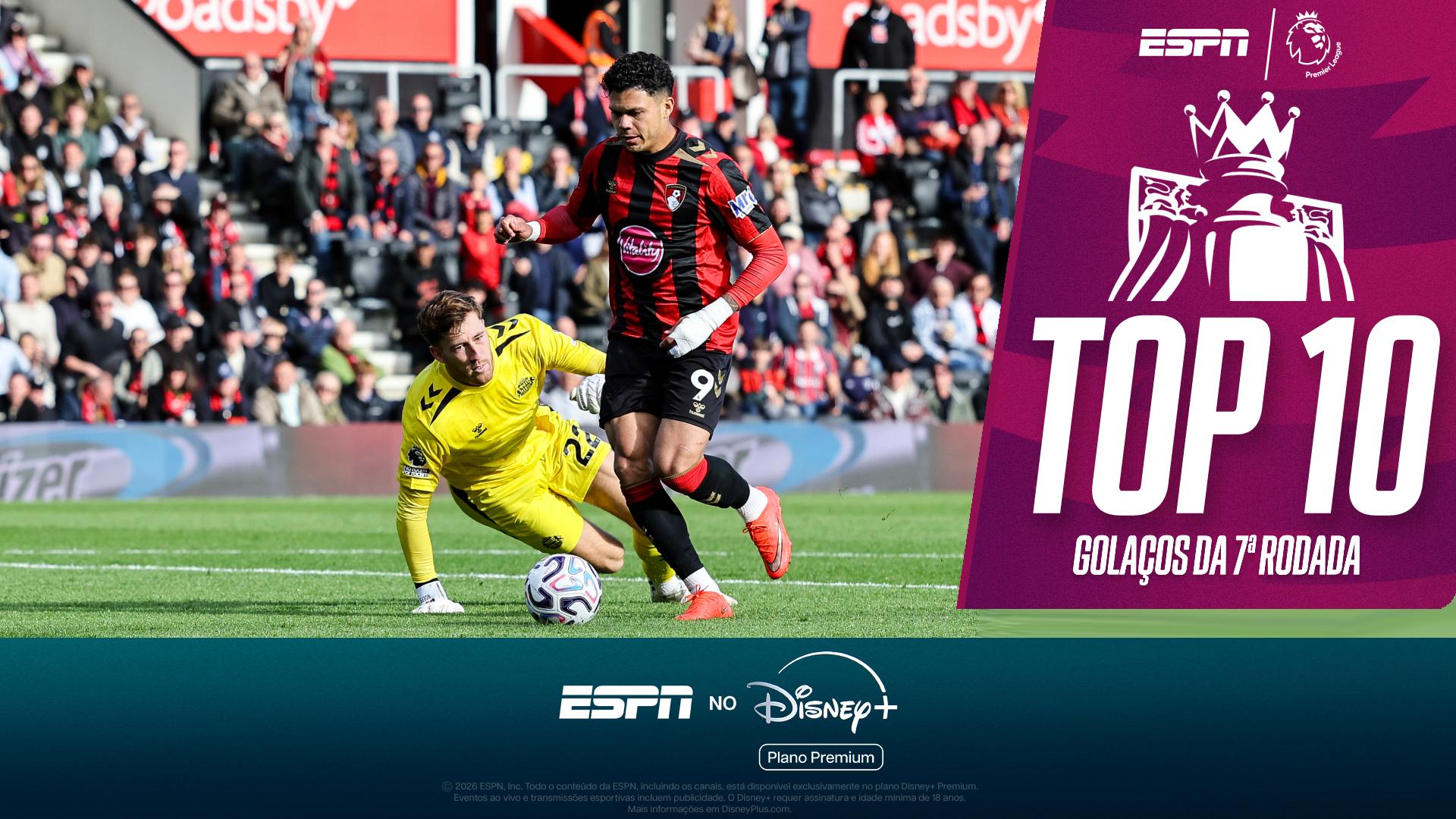 Pintura de Evanílson, assistência do Igor Thiago, golaço do meio-campo e mais; VEJA os melhores gols da 7ª rodada da Premier League
