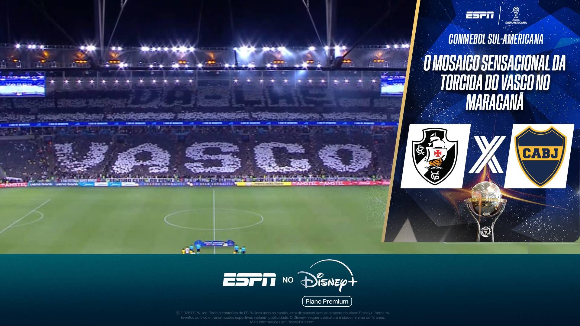Torcida do Vasco faz mosaico SENSACIONAL no Maracanã antes do jogo contra o Boca Juniors