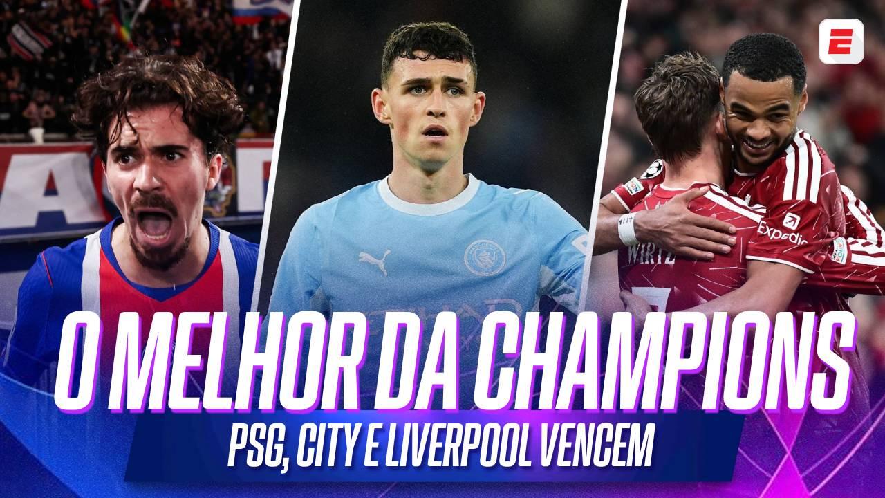 Vitória do PSG sobre o Barcelona, goleada do City e virada do Liverpool: veja os melhores momentos da Champions League