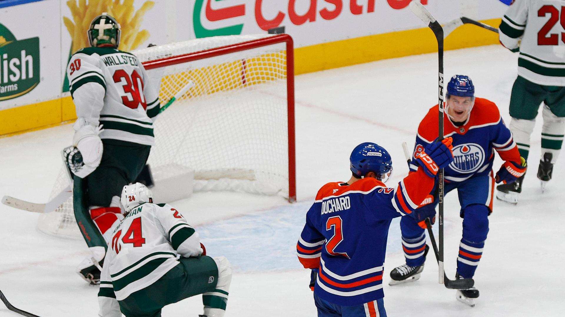 Evan Bouchard wins it for the Oilers in OT — Article image accompanying Bouchard scores in OT to lift the Oilers past the Wild, 4-3 on WagerUp Sports News. Evan Bouchard wins it for the Oilers in OT — Article image accompanying Bouchard scores in OT to lift the Oilers past the Wild, 4-3 on WagerUp Sports News.