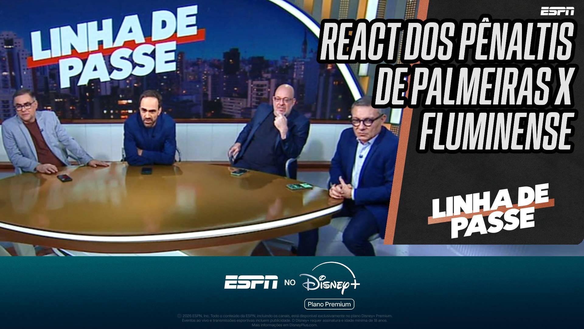 Veja o react da bancada do Linha de Passe aos pênaltis de Palmeiras x Fluminense