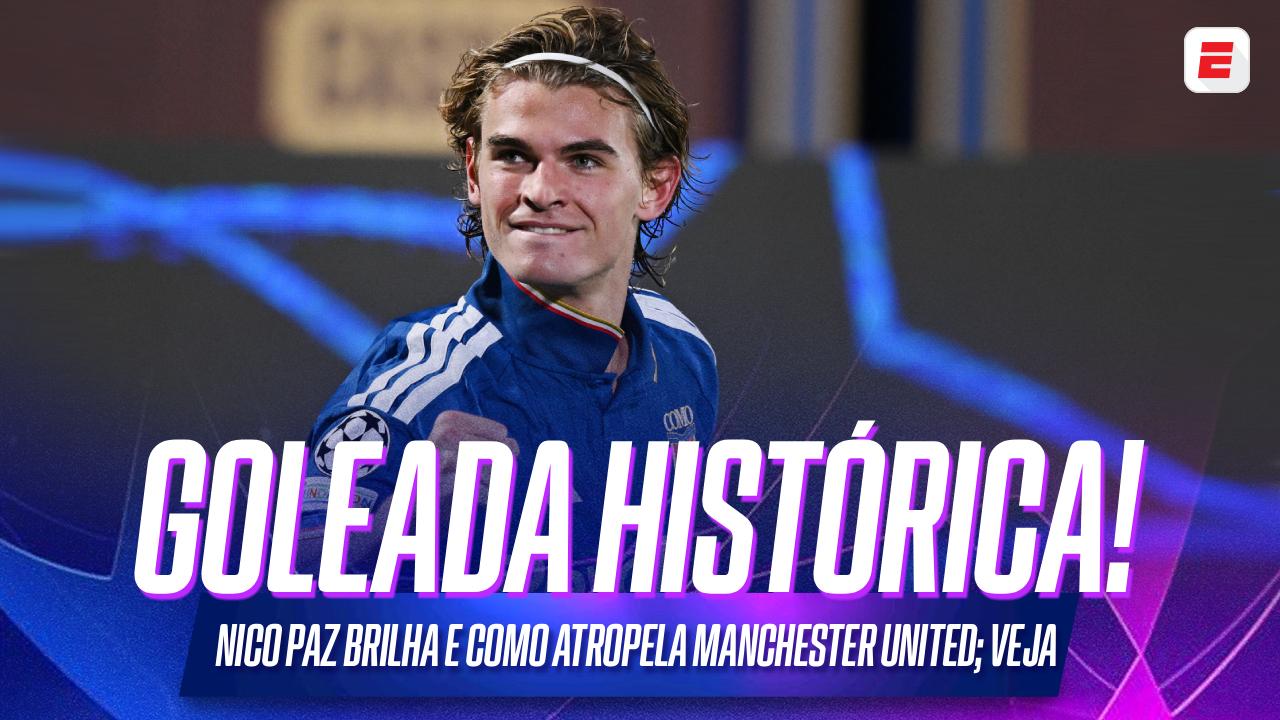 Como atropela Manchester United na Champions League com assistência de Kaiki Bruno e brilho de Nico Paz; VEJA como foi