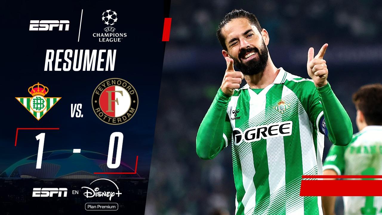 Betis se impuso ante Feyenoord y sigue con puntaje ideal en la Champions