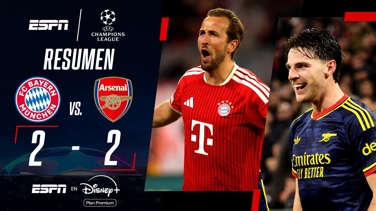 Bayern Munich y Arsenal empataron en un partidazo por la Champions