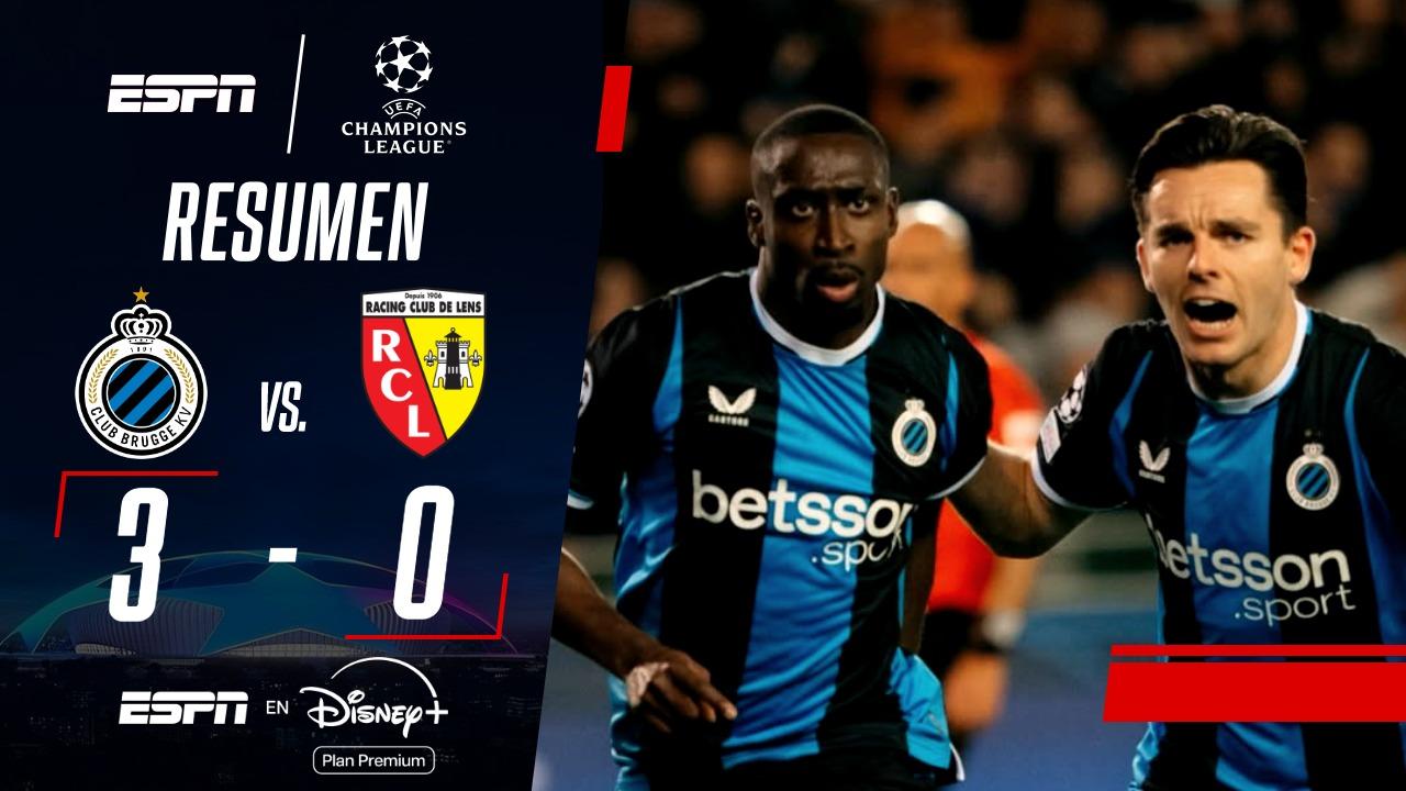 ¡Goleada 3 a 0 del Brujas contra Lens en la Champions League!