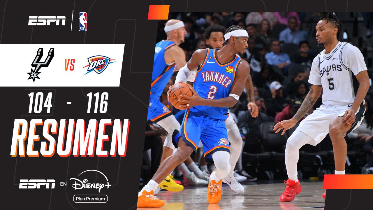 Shai Gilgeous-Alexander briiló en la victoria del Thunder ante Spurs