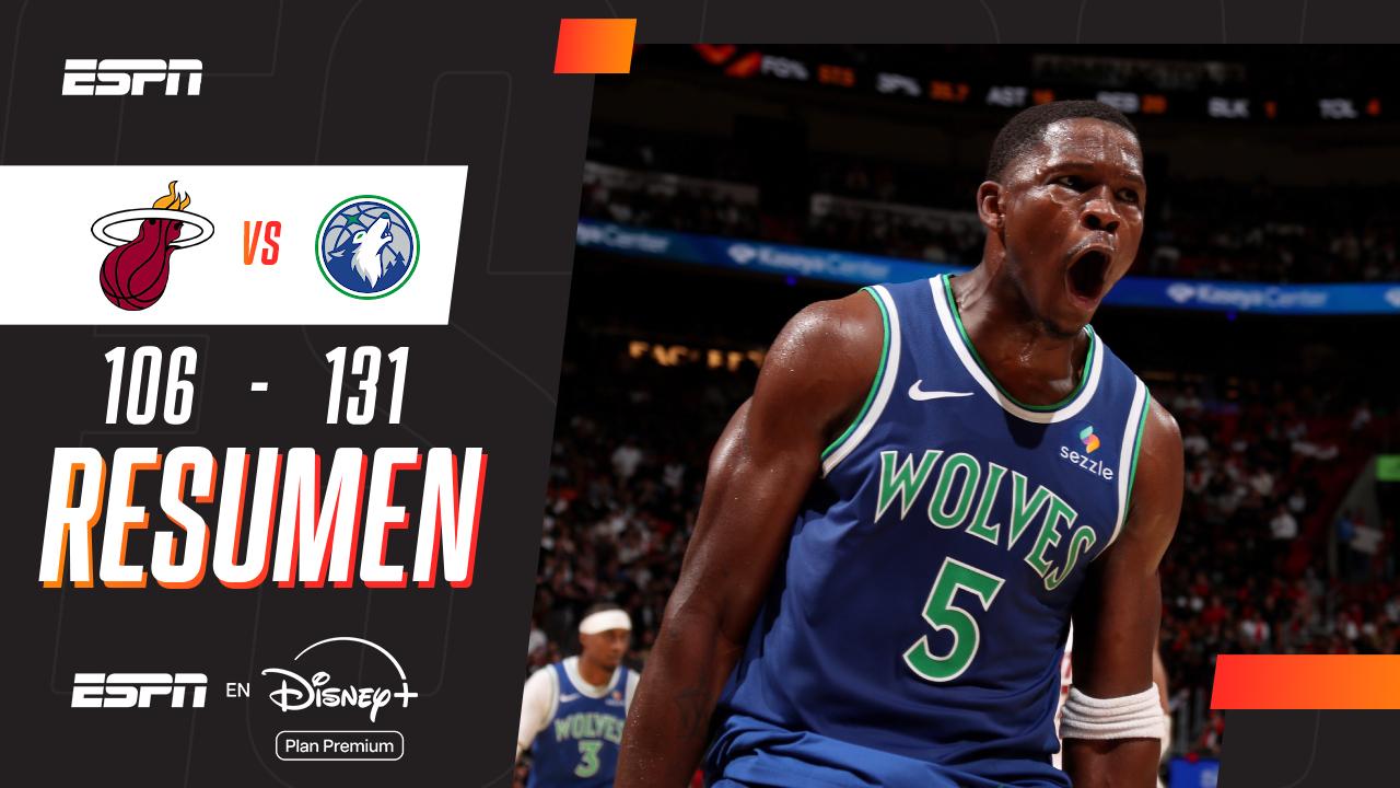 ¡Anthony Edwards comandó el triunfazo de los Timberwolves ante el Heat!