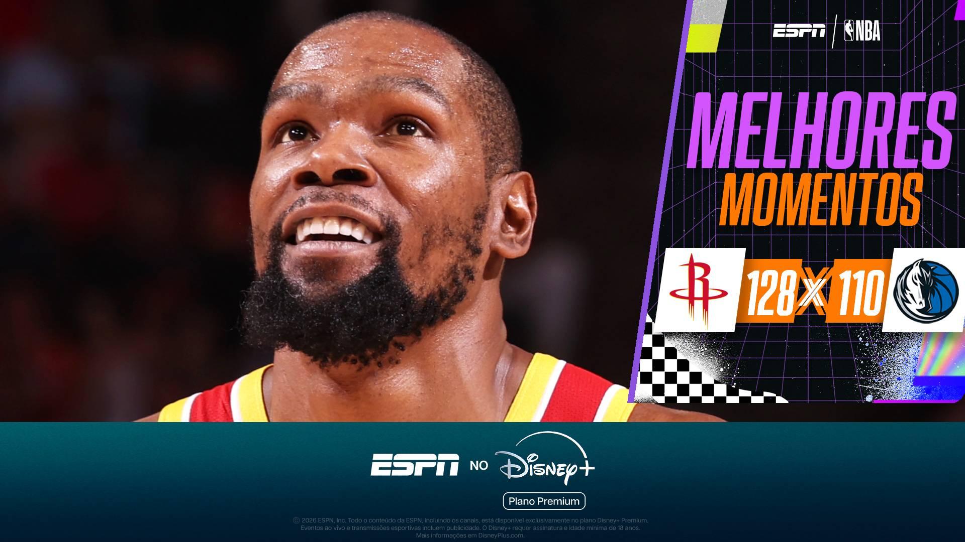 Em recital de Durant e Jabari Smith Jr., Rockets atropelam os Mavs