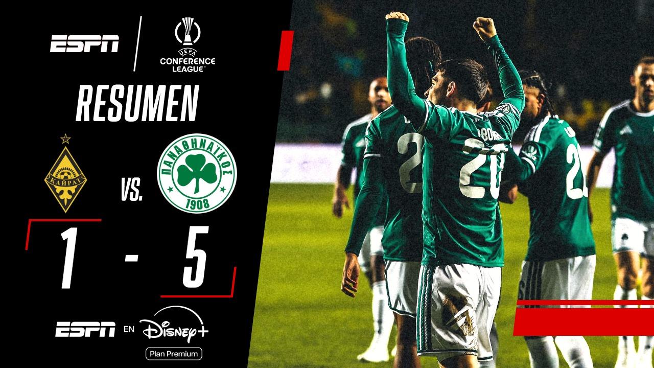 ¡Taborda metió un gol y el Panathinaikos goleó al Kairat!