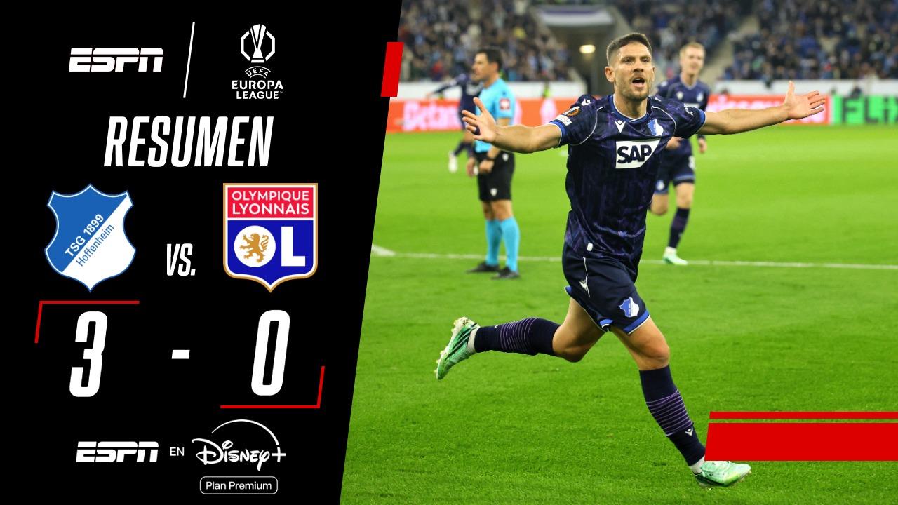 Hoffenheim goleó a Lyon y logró su primera victoria en la Europa League