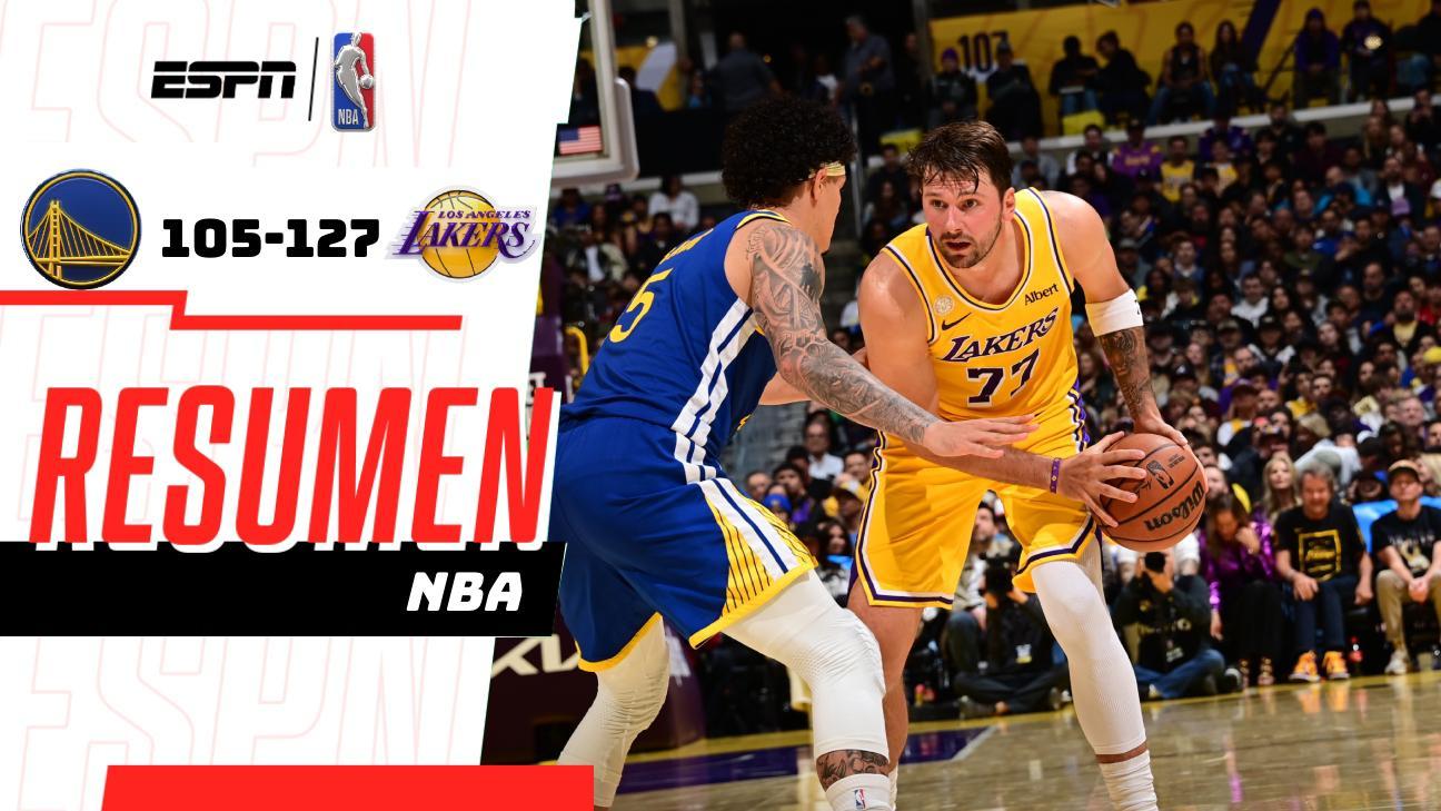 Luka Doncic brilla y lidera la victoria de Lakers 127-105 sobre Warriors!