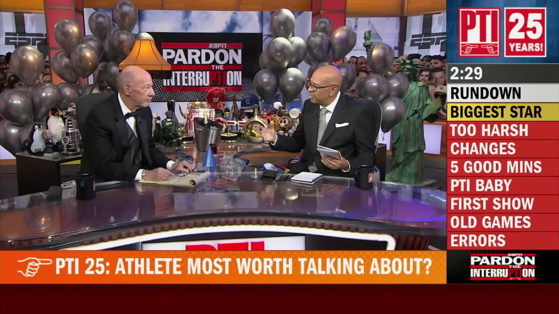 Tony Kornheiser and Michael Wilbon kick off PTI 25 with their top headlines