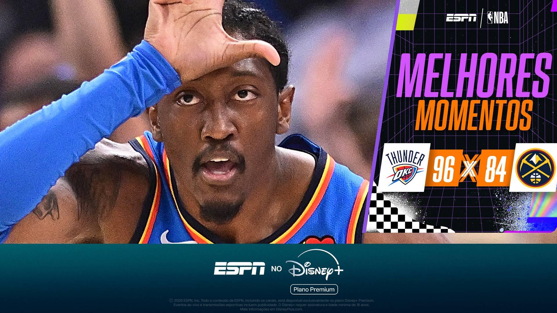 Sob a batuta de Jalen Williams, Thunder vira sobre os Nuggets no segundo tempo