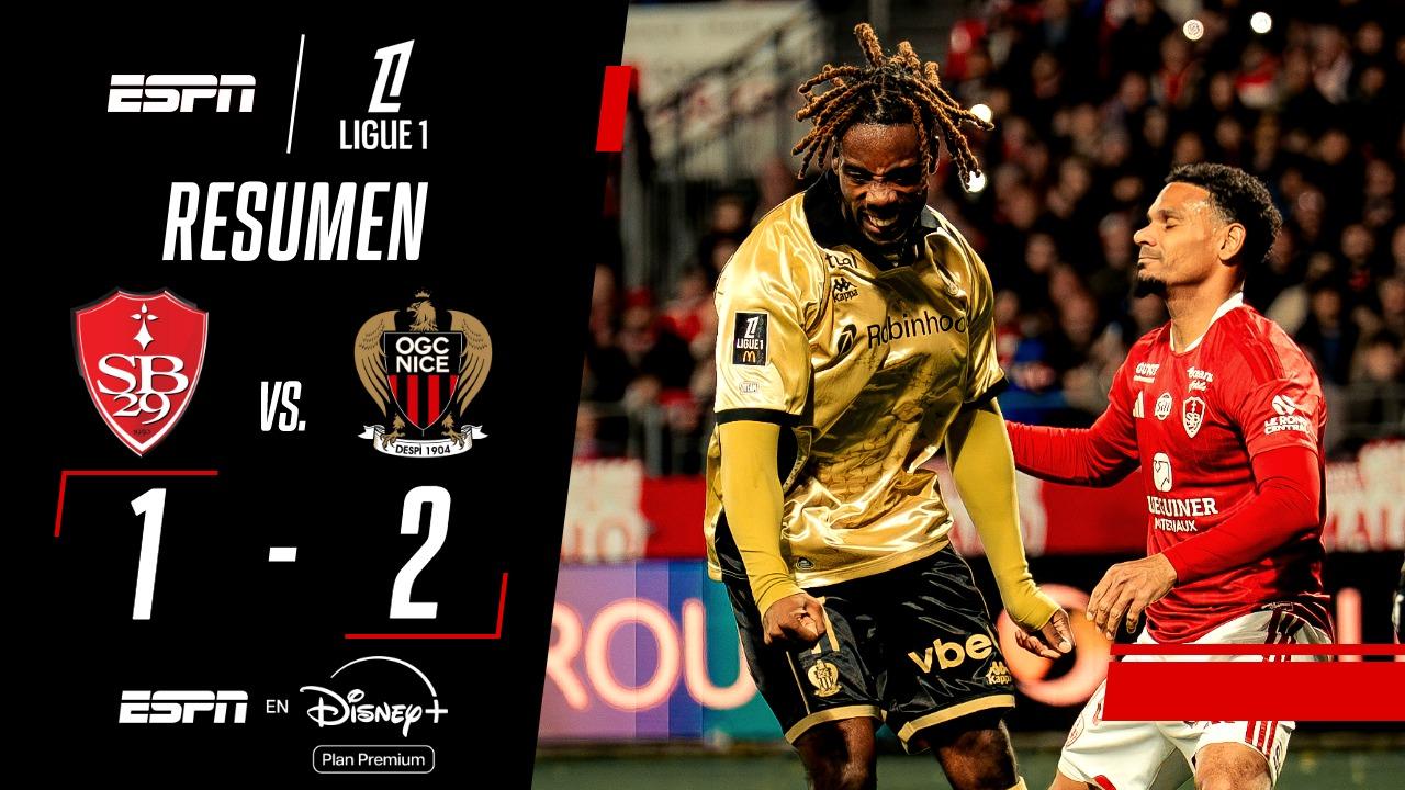 Brest desaprovechó un penal en la última y Niza ganó a domicilio por la Ligue 1