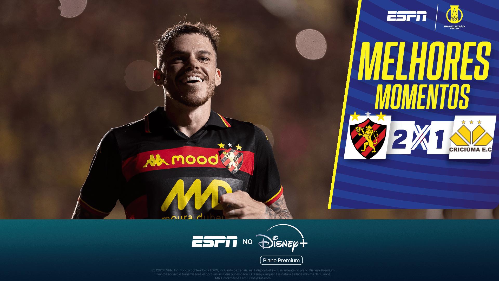 Barletta marca no fim, e Sport vence o Criciúma pela Série B; VEJA os melhores momentos