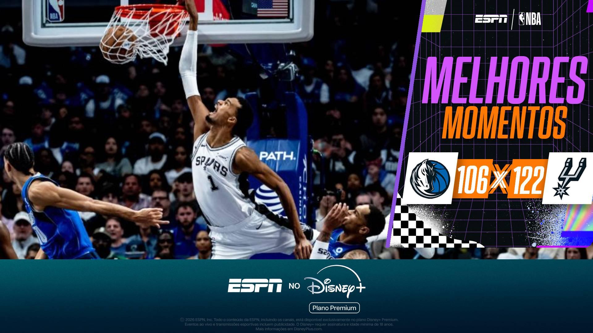 Spurs superam susto no terceiro quarto e vencem os Mavs com Wembanyama inspirado; veja como foi