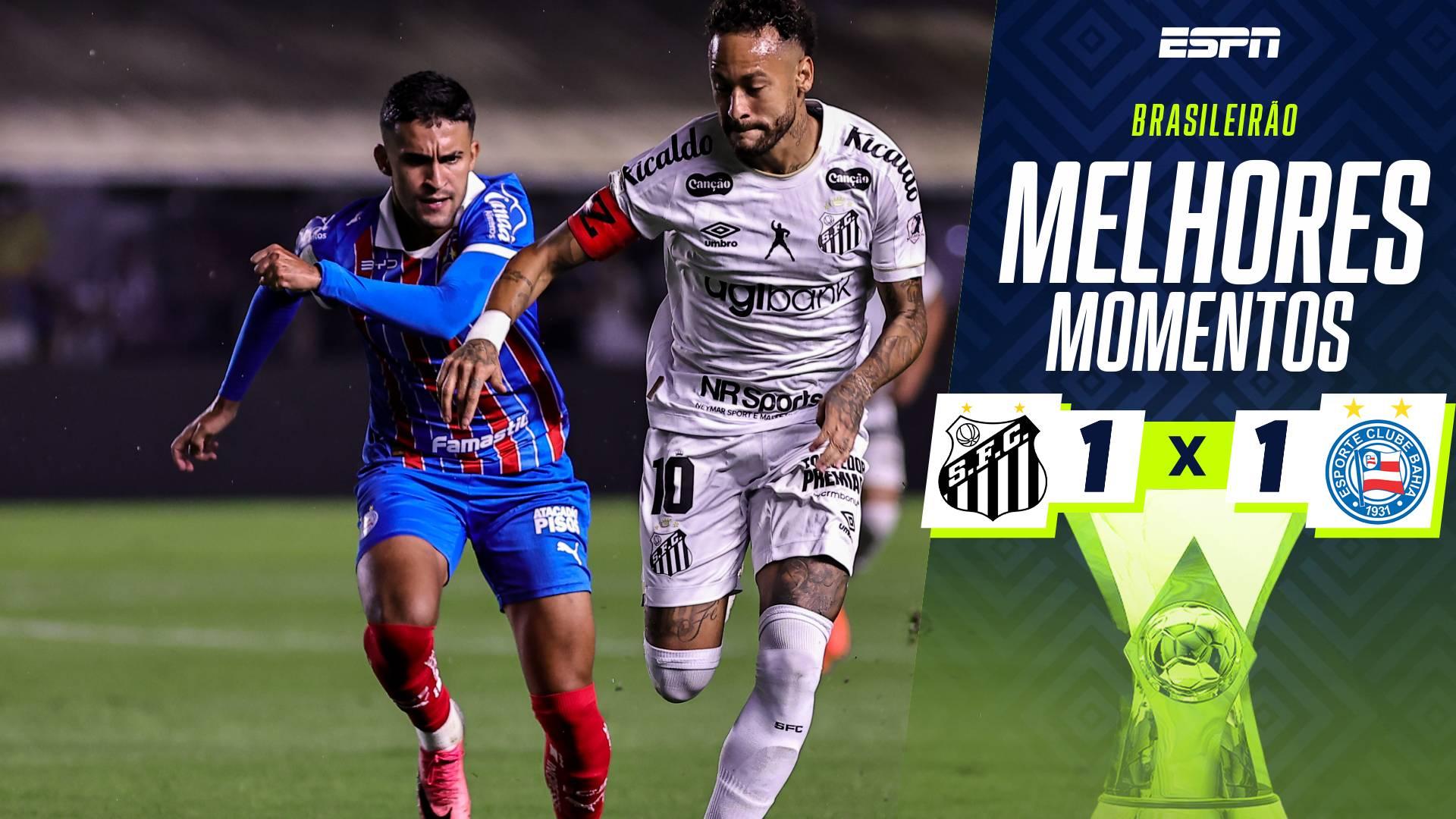 Com Neymar expulso após confusão, Santos reage e busca empate contra o Bahia nos últimos minutos; veja como foi