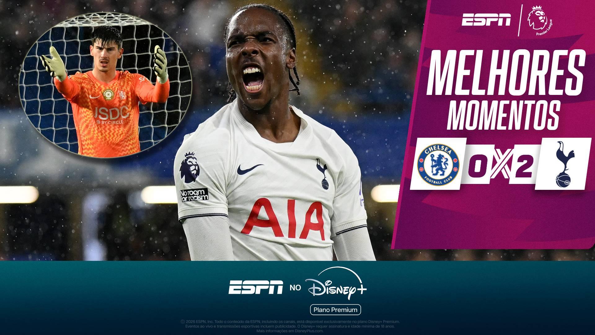 Tottenham bate o Chelsea com Palmer expulso, golaço e falha bizarra de goleiro; VEJA