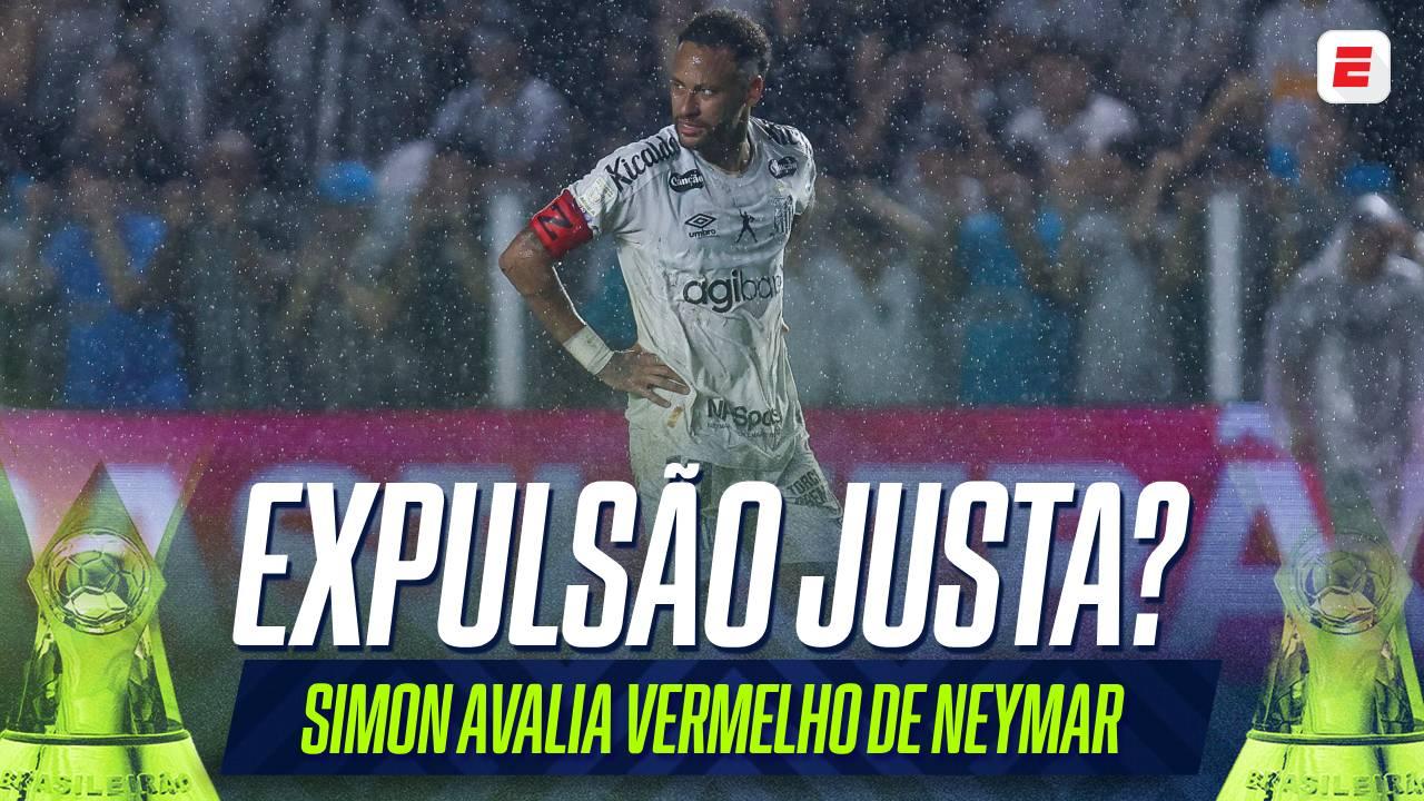 Neymar merecia ser expulso pela Lei Vini Jr após confusão em jogo do Santos? Simon analisa