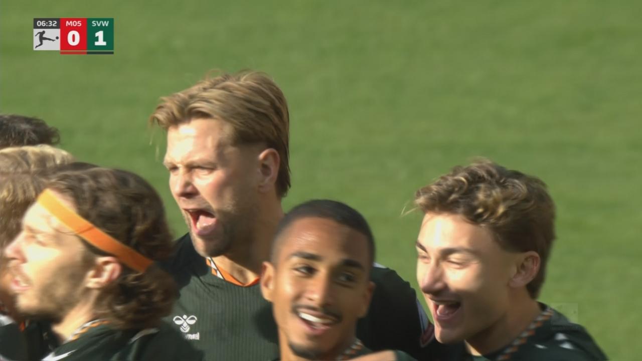 Füllkrug no dudó y marcó la ventaja para Werder Bremen