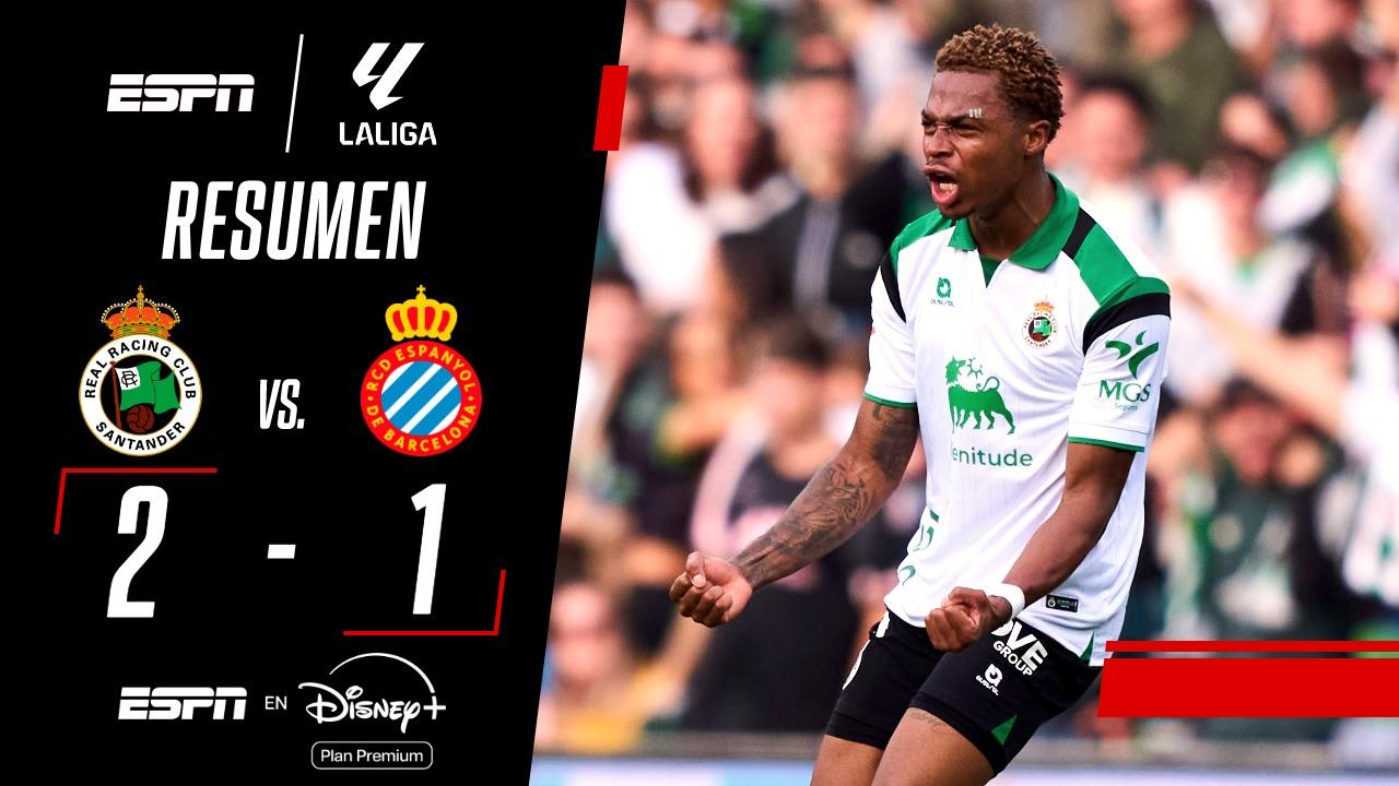 Racing de Santander derrotó al Espanyol y volvió al triunfo en LaLiga