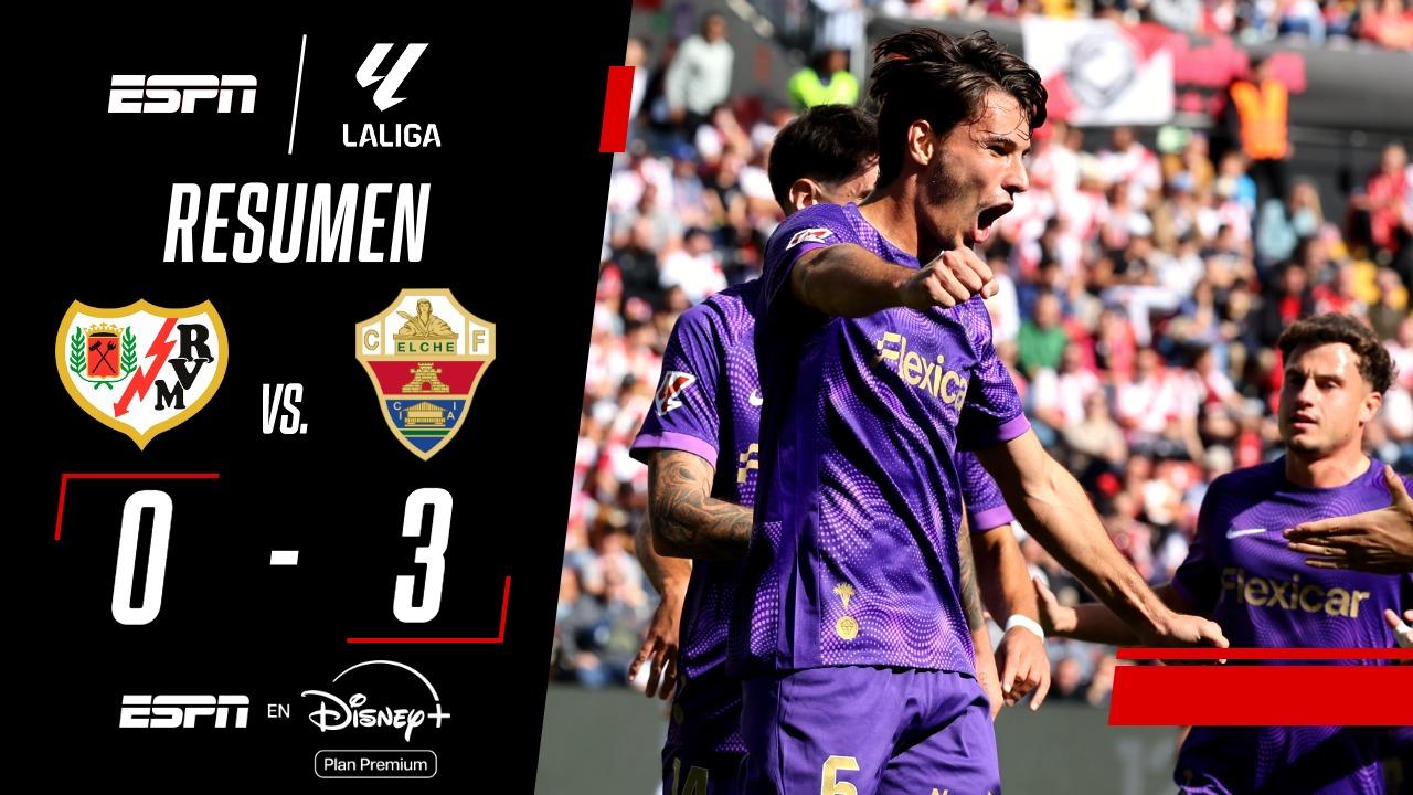 Con gol de Redondo, Elche goleó a Rayo Vallecano