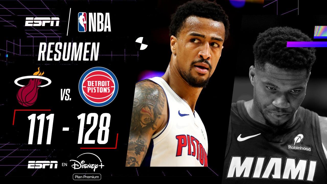 ¡Detroit estiró su buen inicio en la NBA y venció al Heat en Miami!