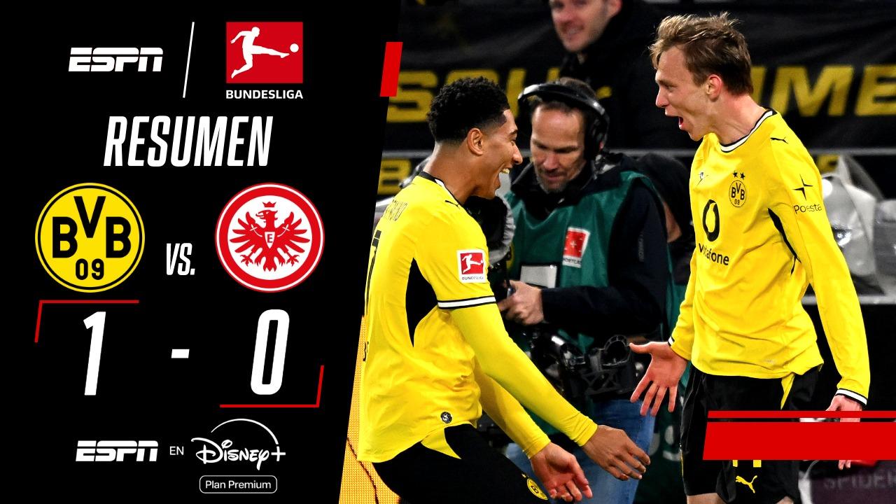Borussia Dortmund derrotó 1-0 al Frankfurt y sigue en la cima de la Bundesliga
