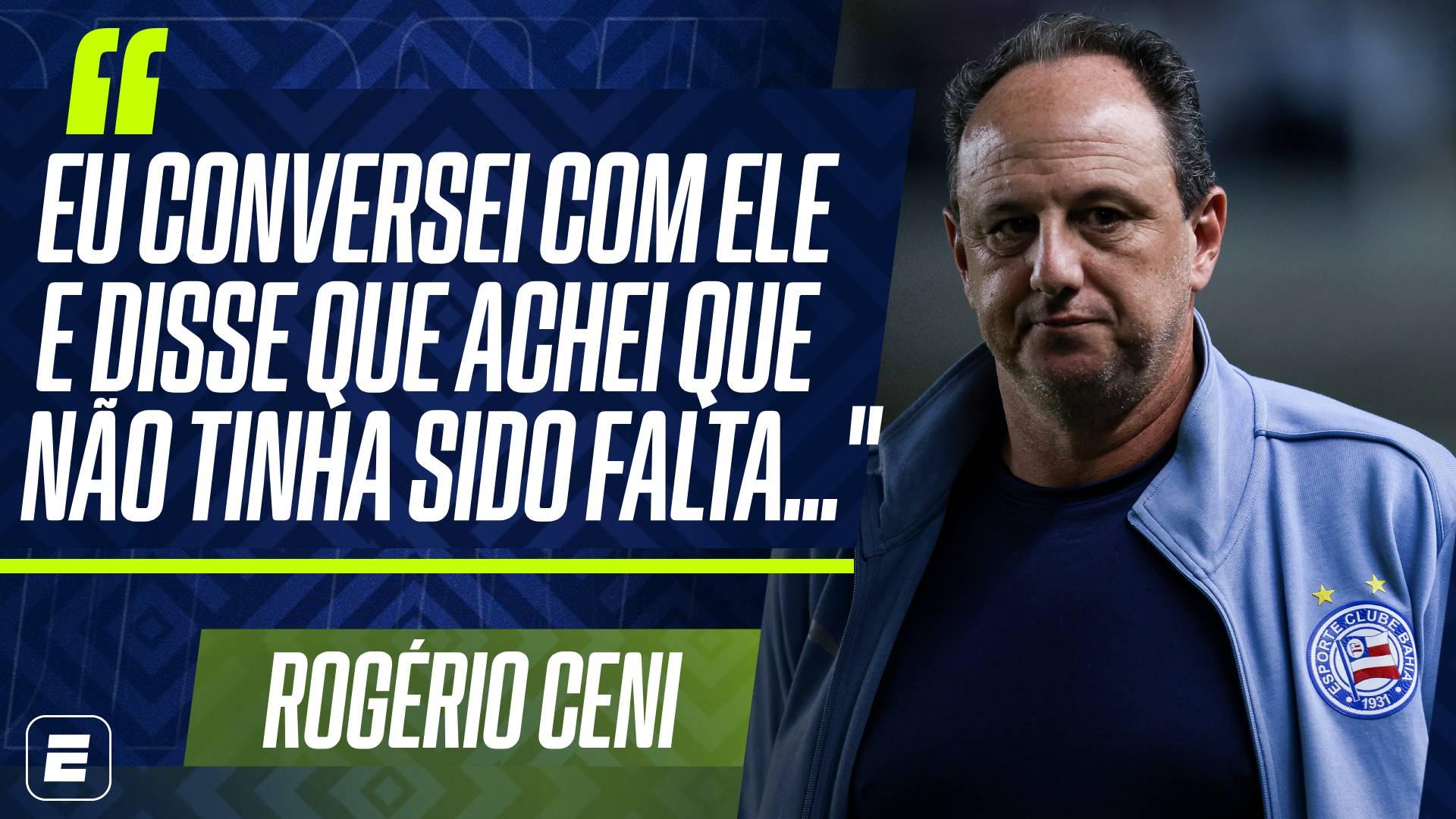 Rogério Ceni explica desavença com Neymar em Santos x Bahia: 'Zero problema, é do jogo'