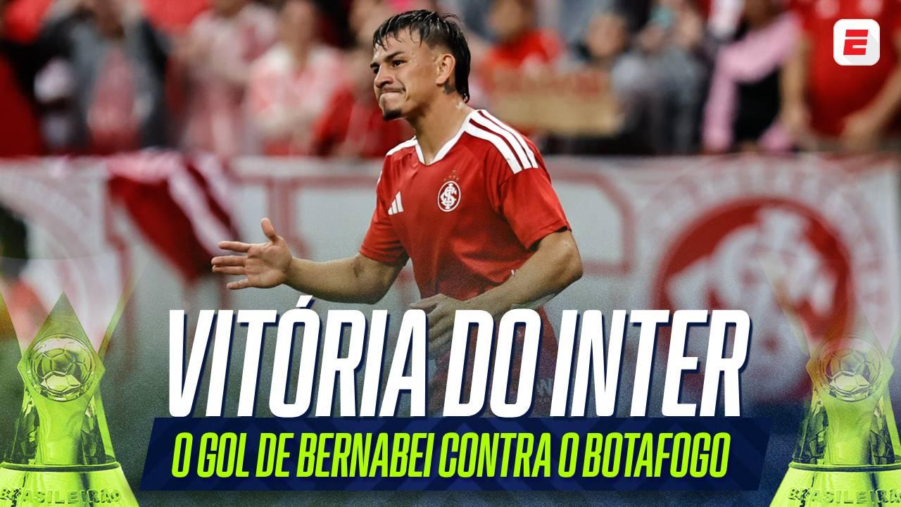 O gol de Bernabei que decretou a vitória do Internacional contra o Botafogo pelo Brasileirão