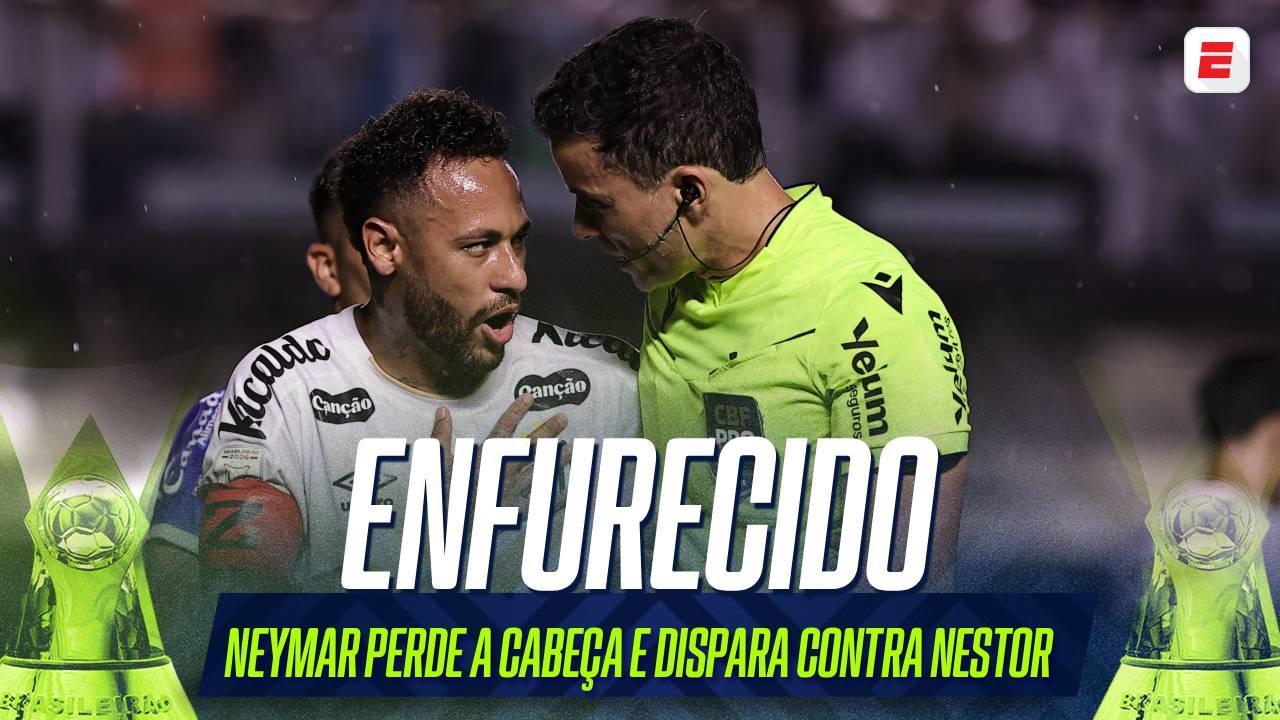 Neymar dispara contra Nestor após ser expulso em Santos x Bahia: 'Maior safadeza do futebol'