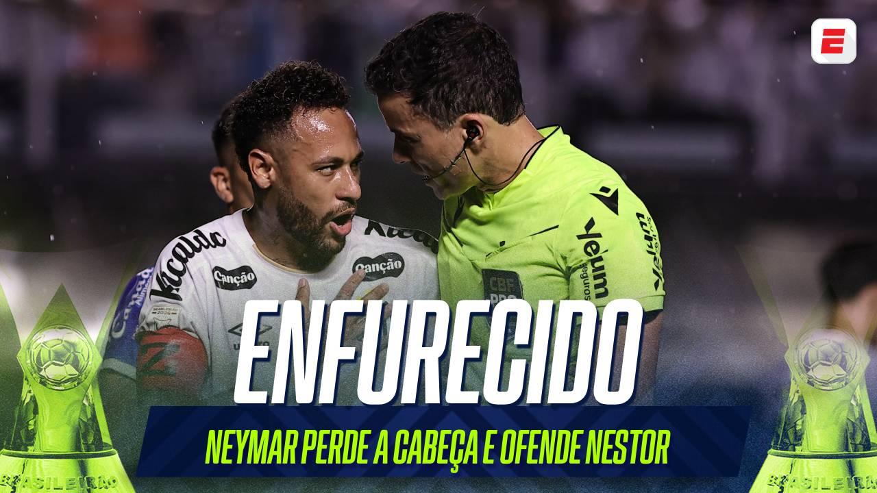 Neymar diz que dispara contra Nestor após ser expulso em Santos x Bahia: 'Maior safadeza do futebol'