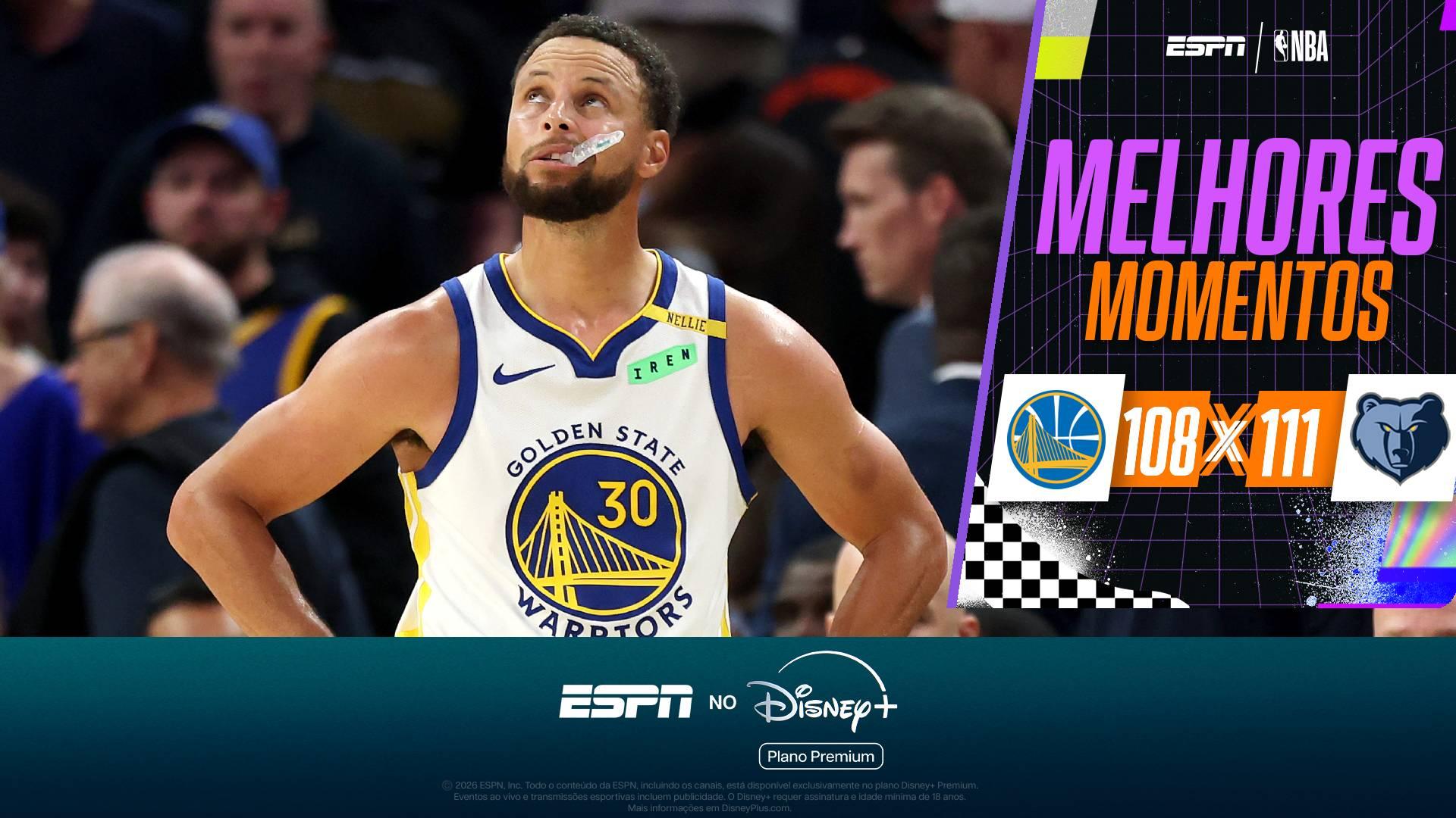 Curry anota 24 pontos, mas Warriors sofrem virada dos Grizzlies pela NBA; VEJA os melhores momentos
