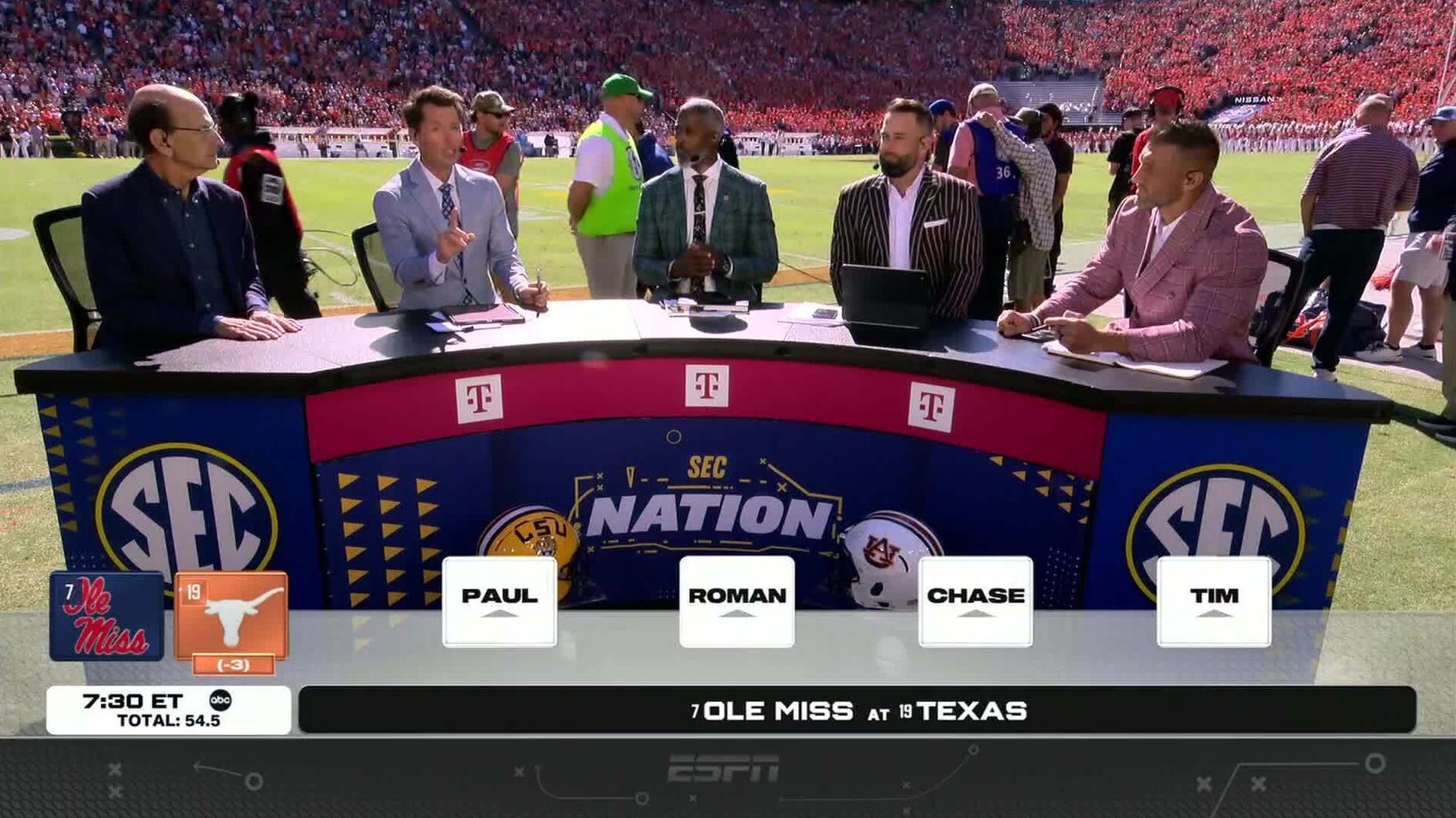 WEEK 8 SEC COLLEGE FOOTBALL PICKS Tim Tebow expects Texas to COME OUT FIGHTING