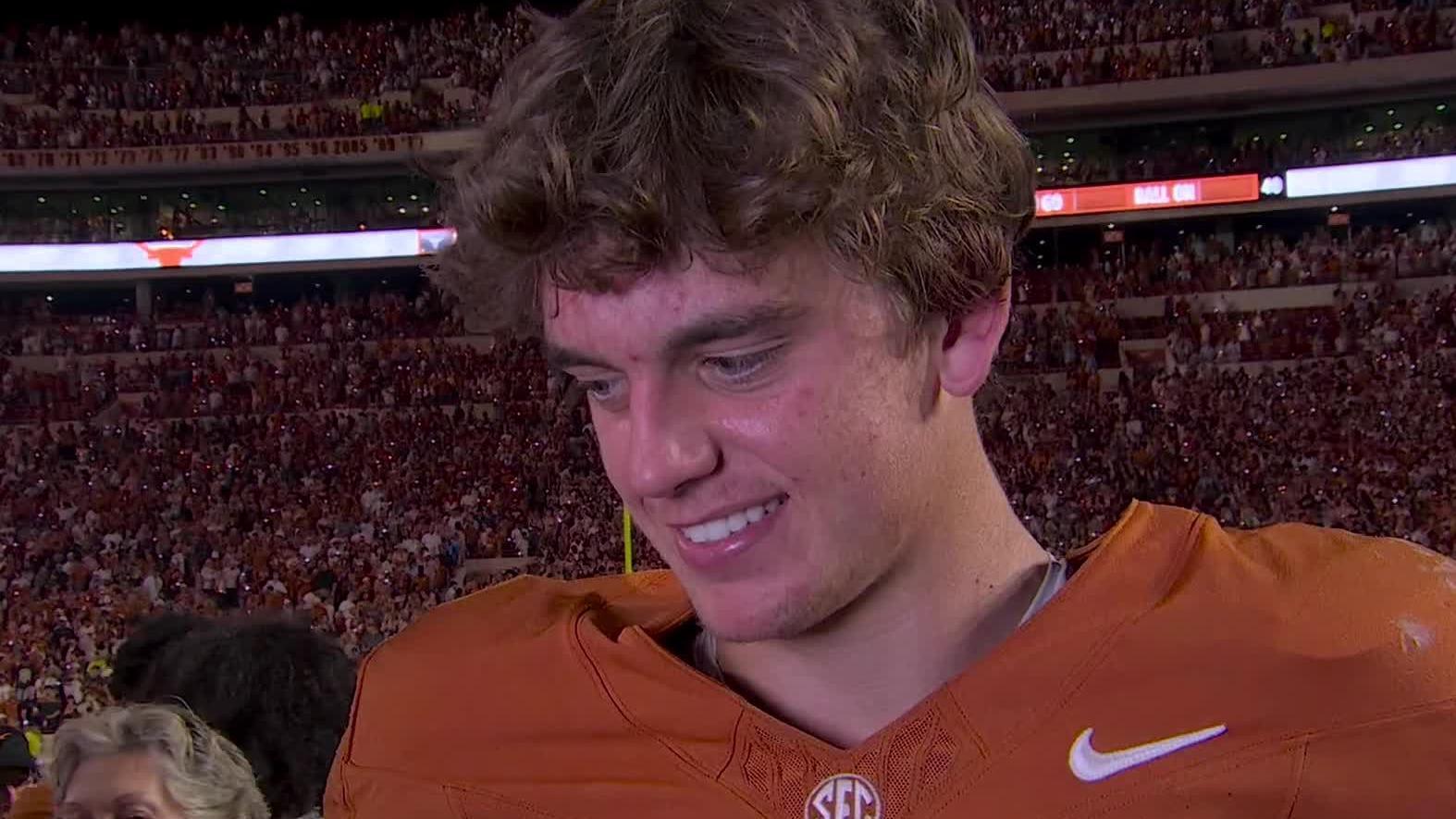 Arch Manning and No. 19 Texas hang on to beat No. 7 Ole Miss 34-27 after blowing 21-point lead