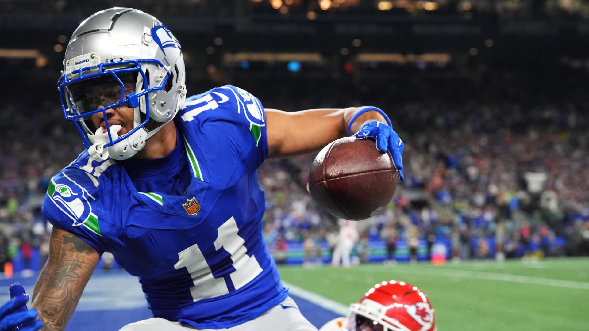 Jaxon Smith-Njigba has 150 receiving yards and a score in the Seahawks' 20-3 win over the Chiefs