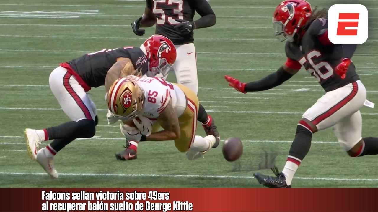 Falcons sellan victoria sobre 49ers al recuperar balón suelto de George Kittle