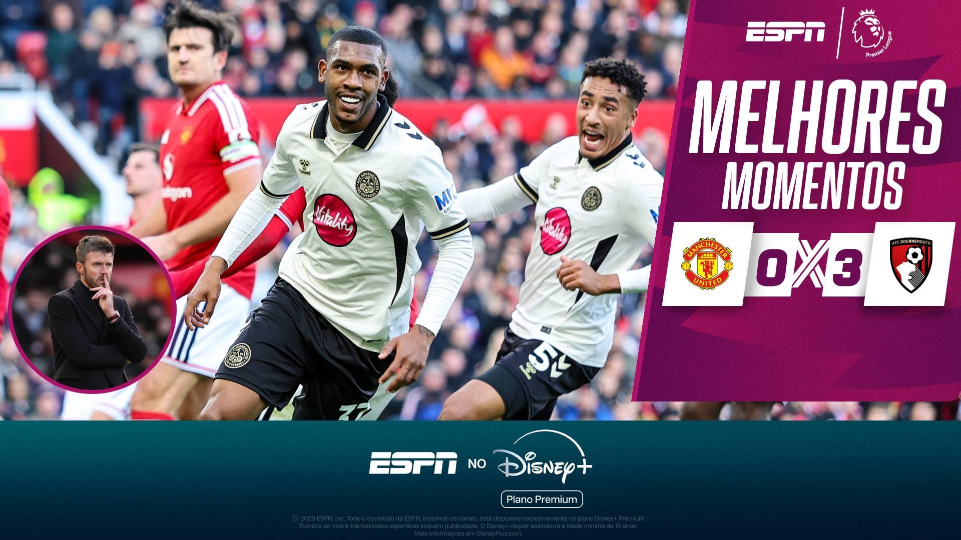 Rayan e Evanilson marcam, e Bournemouth 'passeia' pelo Manchester United em Old Trafford; VEJA como foi