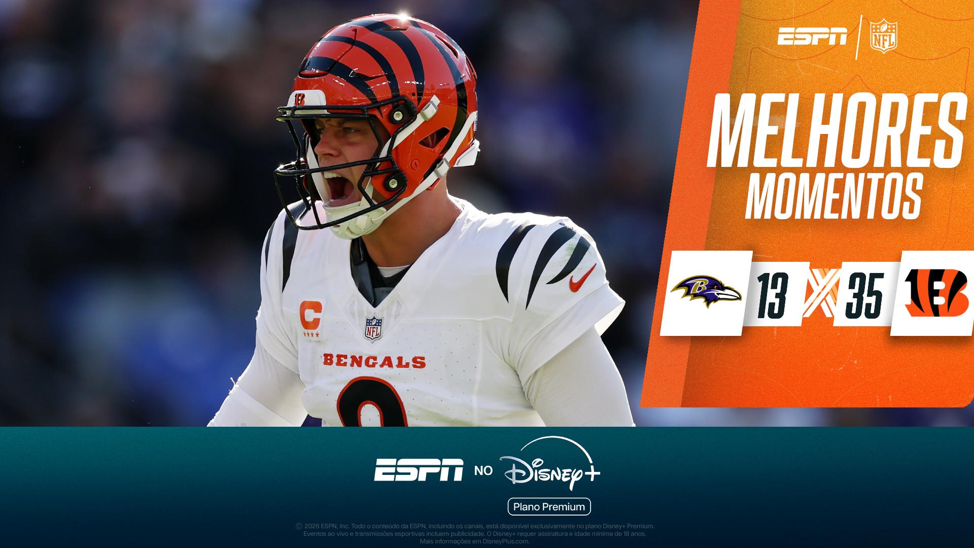Joe Burrow brilha com quatro touchdowns, e Bengals amassam Ravens fora de casa; VEJA os melhores momentos