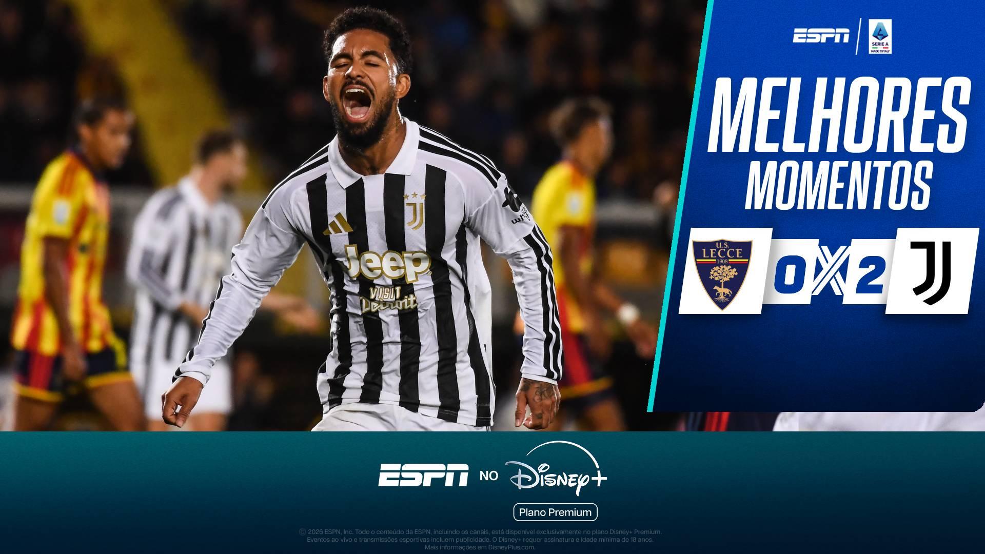 Douglas Luiz brilha com gol e assistência, e Juventus vence Lecce pelo Campeonato Italiano; VEJA como foi