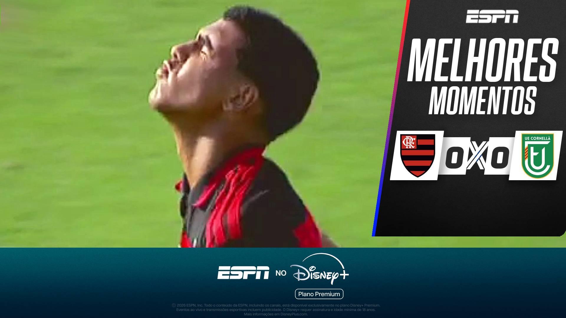 Flamengo desperdiça chances e fica no empate contra o Cornellà na Messi Cup
