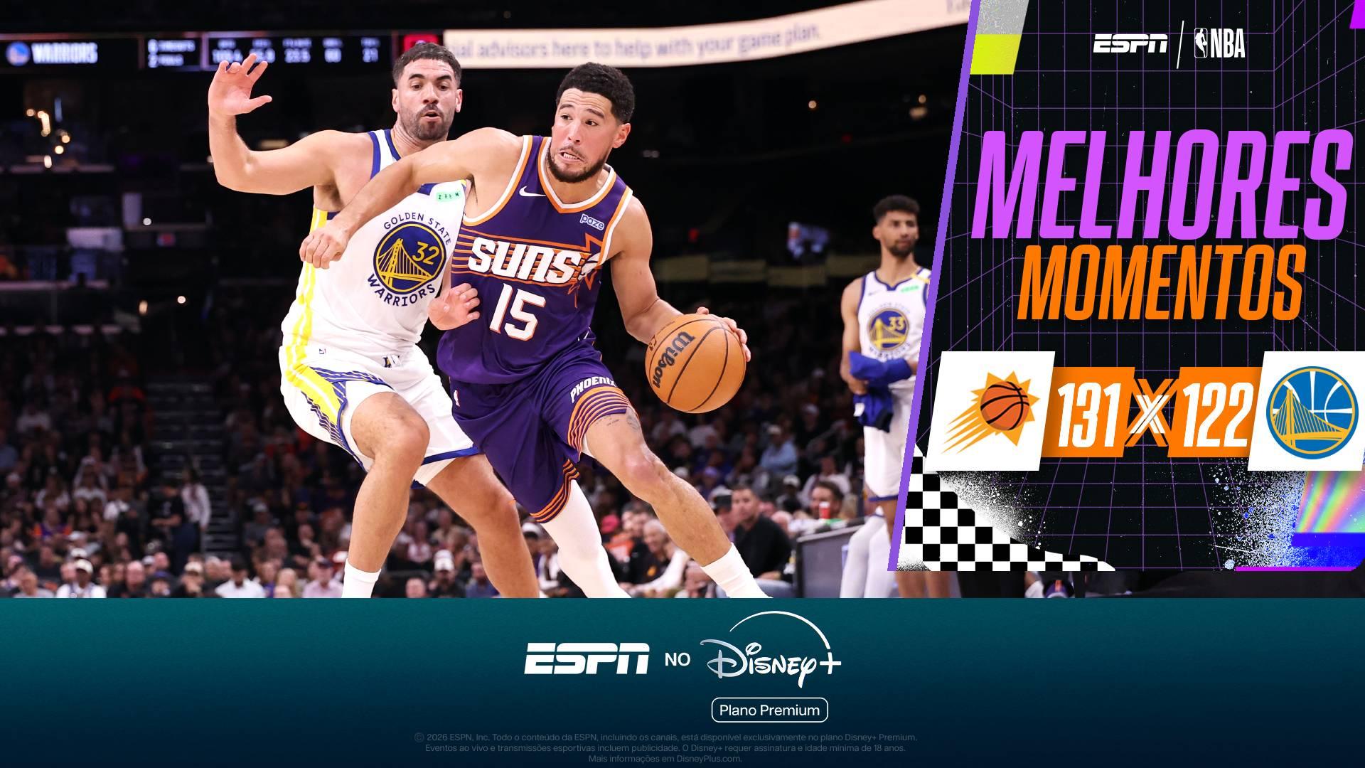 Booker brilha, e Phoenix Suns vence Golden State Warriors pela NBA; VEJA como foi